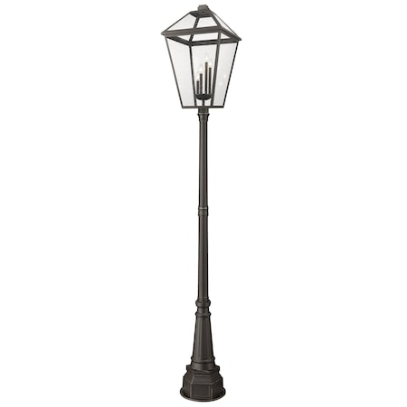 Z-Lite Talbot 4 Light Outdoor Post Mounted Fixture, Oil Rubbed Bronze And Seedy 579PHXLXR-564P-ORB